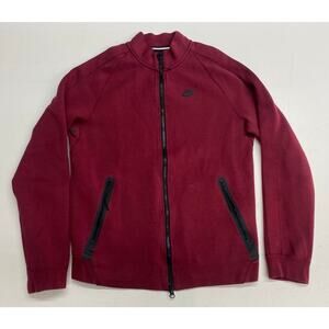 Men Nike Tech N98 performance fleece burgundy full zip-up athletic jacket, S